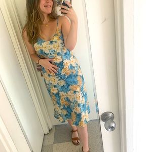 Cider Oil-Painting Cami MIDI Dress (Size Large)